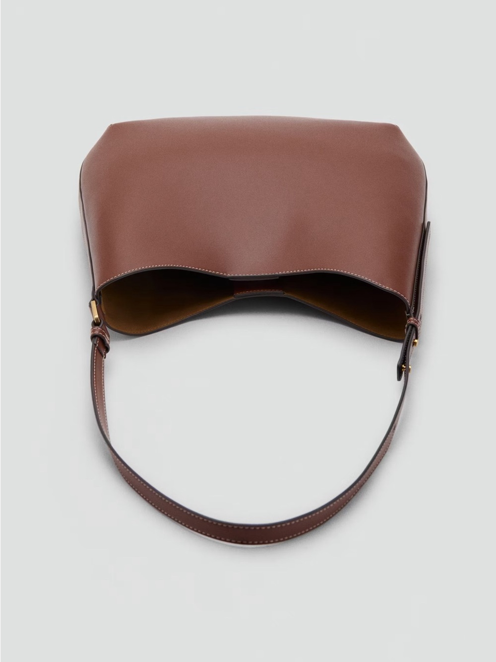 Mango Large Oval Shoulder Bag in Brown - Picture 5 of 11